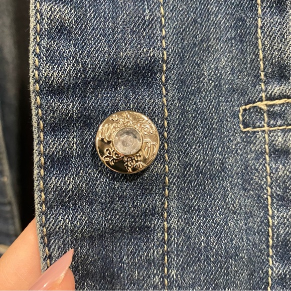 Coogi Embroidered Denim Patch Jacket Dark Blue Large - Picture 4 of 11